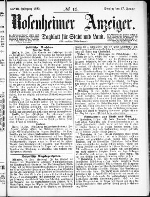 Rosenheimer Anzeiger Dienstag 17. Januar 1882