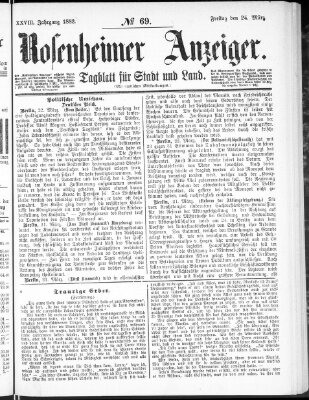 Rosenheimer Anzeiger Freitag 24. März 1882