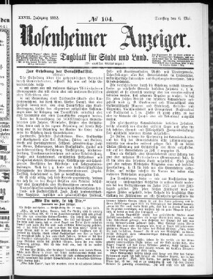 Rosenheimer Anzeiger Samstag 6. Mai 1882