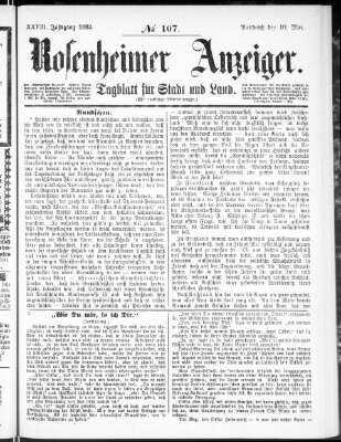 Rosenheimer Anzeiger Mittwoch 10. Mai 1882