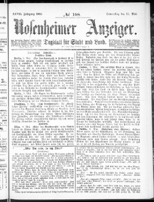 Rosenheimer Anzeiger Donnerstag 11. Mai 1882