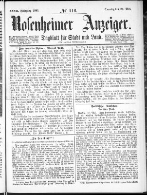 Rosenheimer Anzeiger Sonntag 21. Mai 1882