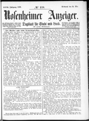 Rosenheimer Anzeiger Mittwoch 24. Mai 1882