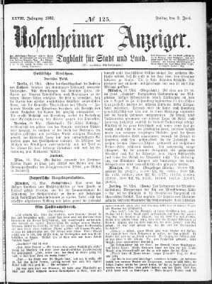 Rosenheimer Anzeiger Freitag 2. Juni 1882