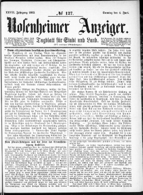 Rosenheimer Anzeiger Sonntag 4. Juni 1882