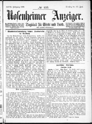 Rosenheimer Anzeiger Dienstag 13. Juni 1882