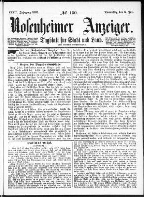 Rosenheimer Anzeiger Donnerstag 6. Juli 1882