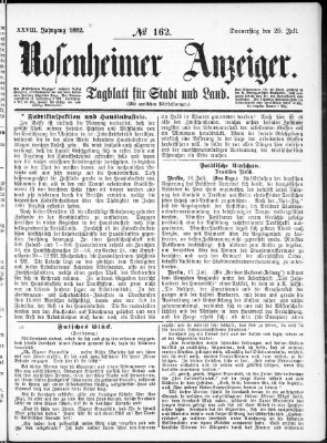 Rosenheimer Anzeiger Donnerstag 20. Juli 1882