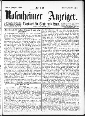 Rosenheimer Anzeiger Sonntag 23. Juli 1882