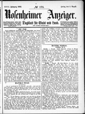 Rosenheimer Anzeiger Freitag 4. August 1882