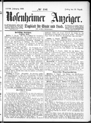 Rosenheimer Anzeiger Freitag 18. August 1882