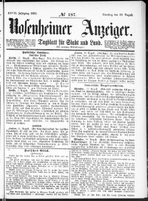 Rosenheimer Anzeiger Samstag 19. August 1882