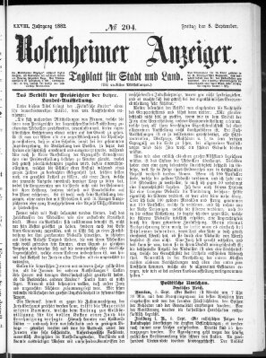 Rosenheimer Anzeiger Freitag 8. September 1882