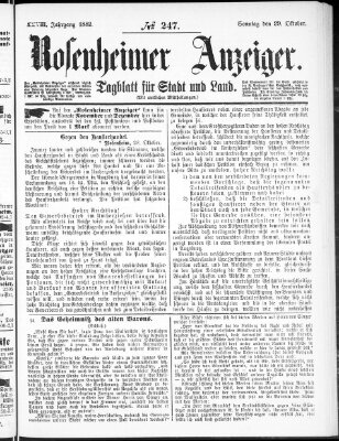 Rosenheimer Anzeiger Sonntag 29. Oktober 1882