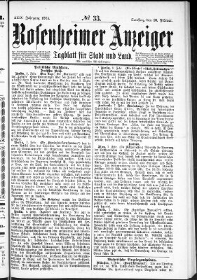 Rosenheimer Anzeiger Samstag 10. Februar 1883