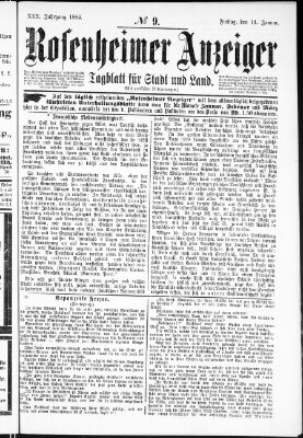 Rosenheimer Anzeiger Freitag 11. Januar 1884