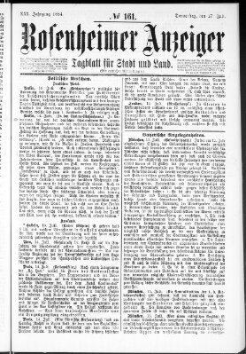 Rosenheimer Anzeiger Donnerstag 17. Juli 1884