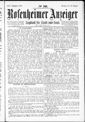 Rosenheimer Anzeiger Freitag 15. August 1884