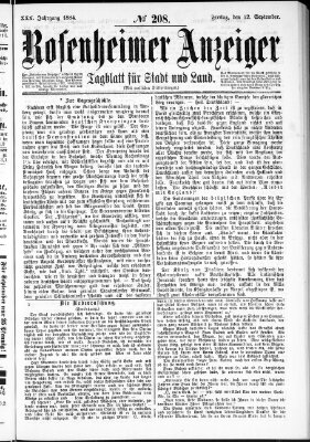 Rosenheimer Anzeiger Freitag 12. September 1884
