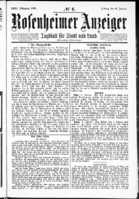 Rosenheimer Anzeiger Freitag 9. Januar 1885