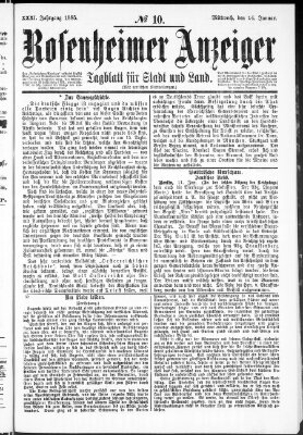 Rosenheimer Anzeiger Mittwoch 14. Januar 1885