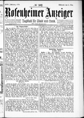 Rosenheimer Anzeiger Mittwoch 6. Mai 1885