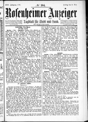 Rosenheimer Anzeiger Freitag 8. Mai 1885