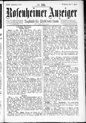 Rosenheimer Anzeiger Mittwoch 3. Juni 1885