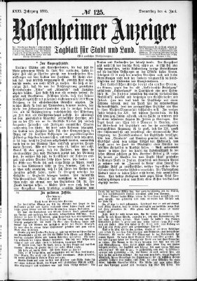 Rosenheimer Anzeiger Donnerstag 4. Juni 1885