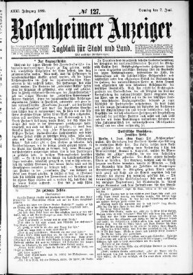 Rosenheimer Anzeiger Sonntag 7. Juni 1885