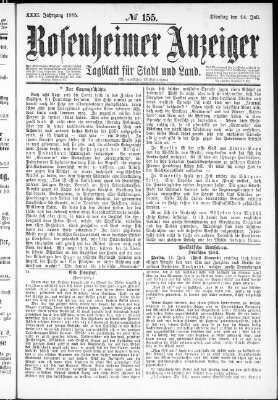 Rosenheimer Anzeiger Dienstag 14. Juli 1885