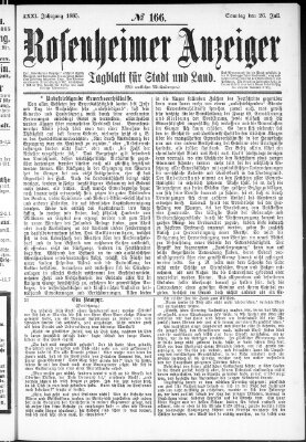 Rosenheimer Anzeiger Sonntag 26. Juli 1885