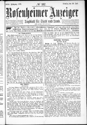 Rosenheimer Anzeiger Dienstag 28. Juli 1885