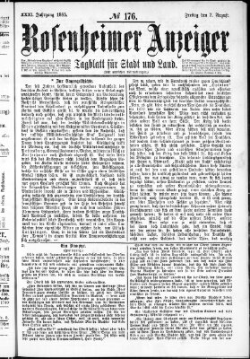 Rosenheimer Anzeiger Freitag 7. August 1885