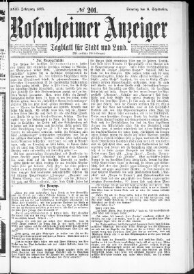 Rosenheimer Anzeiger Sonntag 6. September 1885