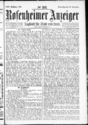 Rosenheimer Anzeiger Donnerstag 24. Dezember 1885