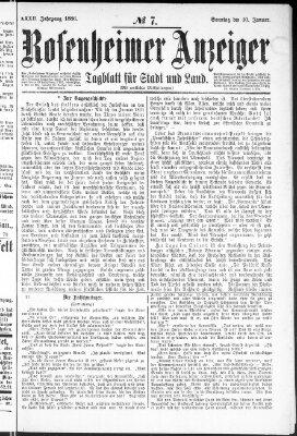 Rosenheimer Anzeiger Sonntag 10. Januar 1886