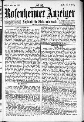 Rosenheimer Anzeiger Freitag 5. März 1886