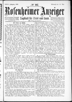 Rosenheimer Anzeiger Mittwoch 12. Mai 1886