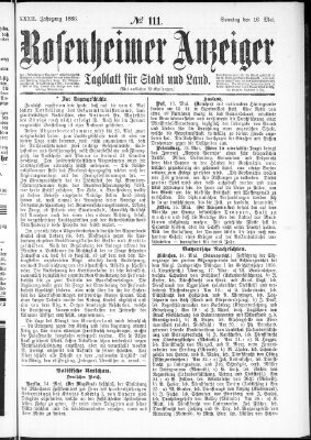 Rosenheimer Anzeiger Sonntag 16. Mai 1886