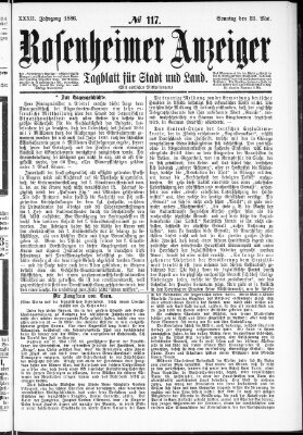 Rosenheimer Anzeiger Sonntag 23. Mai 1886