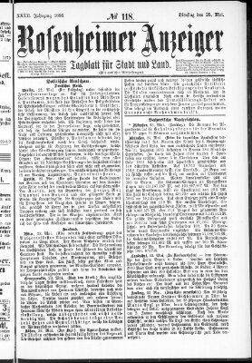 Rosenheimer Anzeiger Dienstag 25. Mai 1886