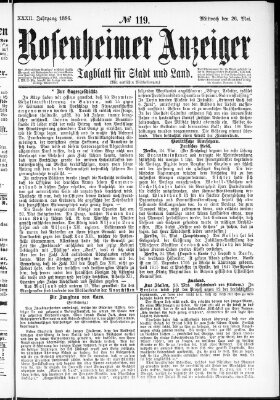 Rosenheimer Anzeiger Mittwoch 26. Mai 1886