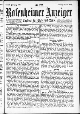 Rosenheimer Anzeiger Samstag 29. Mai 1886