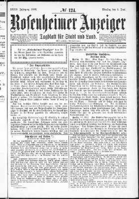 Rosenheimer Anzeiger Dienstag 1. Juni 1886