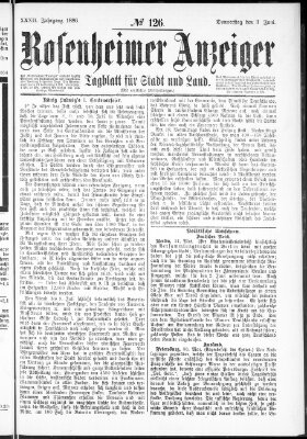 Rosenheimer Anzeiger Donnerstag 3. Juni 1886