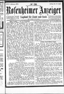 Rosenheimer Anzeiger Freitag 18. Juni 1886