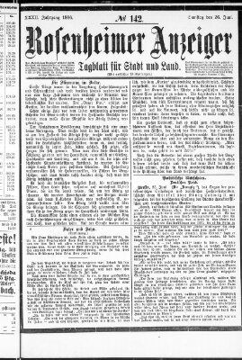 Rosenheimer Anzeiger Samstag 26. Juni 1886