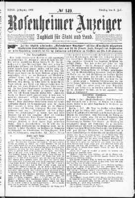 Rosenheimer Anzeiger Dienstag 6. Juli 1886