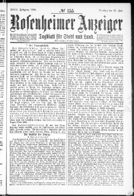 Rosenheimer Anzeiger Dienstag 13. Juli 1886